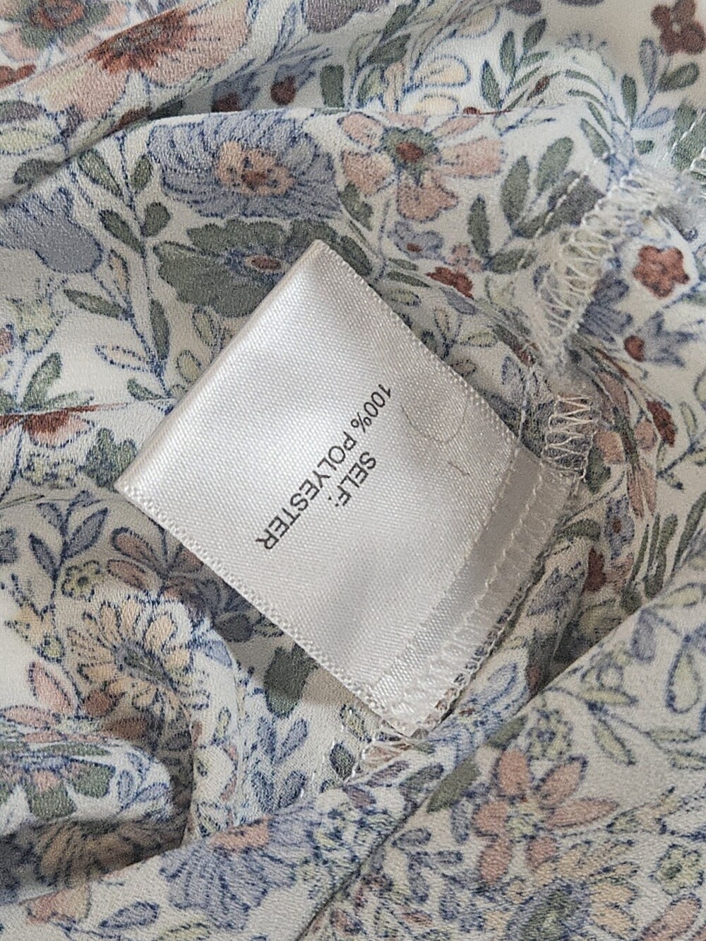 Rose & Olive Pintuck Blouse Womens 2X Blue Green Ditsy Floral Cottagecore - Picture 4 of 7